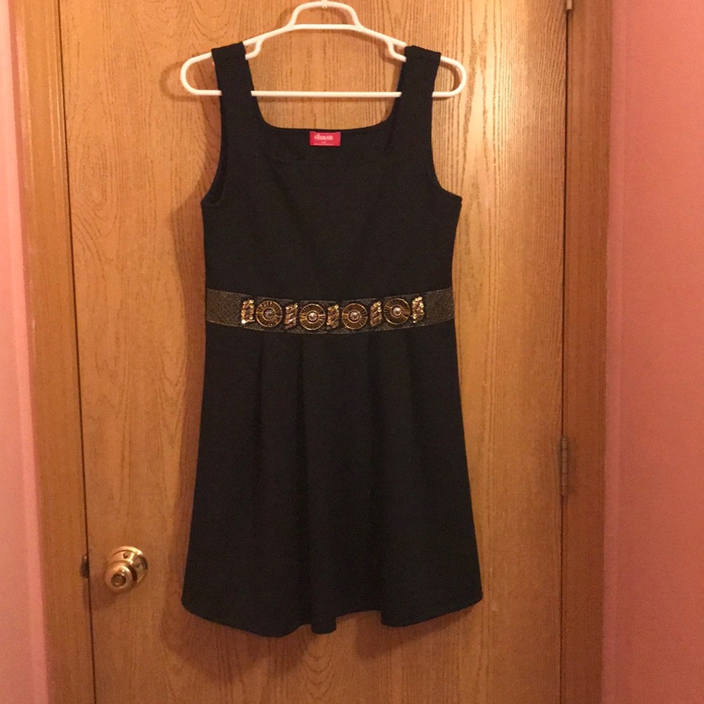 Black dress with gold waist